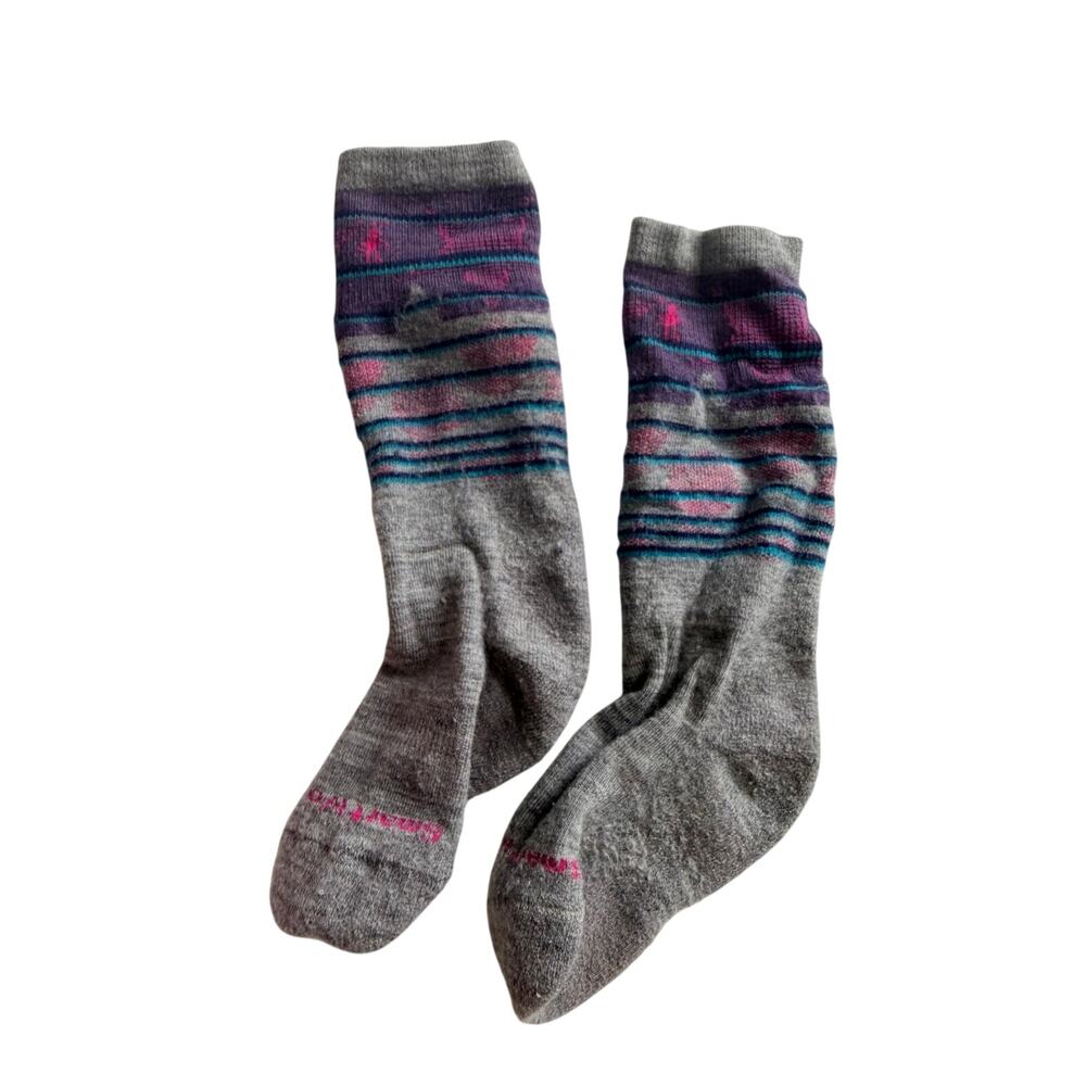 Smartwool Kids' Teal Ski Socks - Mountain Goggle Print